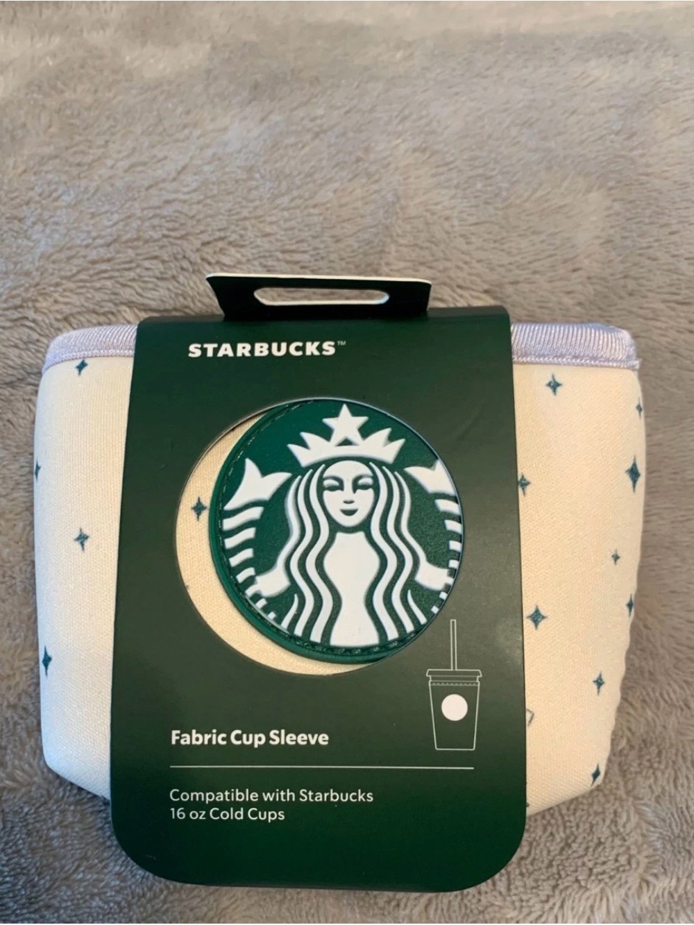 Disney Parks 2026 Starbucks Summertime Castle Mickey Ear Fabric Cup Sleeve 16oz